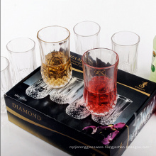 Haonai 210691 glassware diamond beer glass/emboss whisky glass